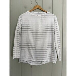 lululemon athletica White Long Sleeve Tee with Thin Black Stripes